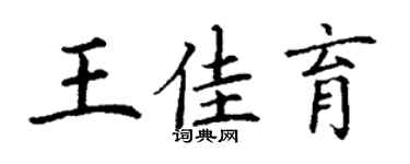 丁謙王佳育楷書個性簽名怎么寫
