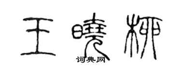 陳聲遠王曉柳篆書個性簽名怎么寫