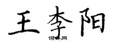 丁謙王李陽楷書個性簽名怎么寫