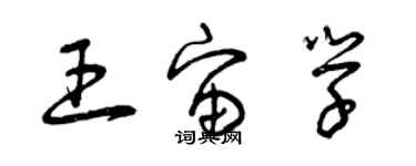 曾慶福王宙學草書個性簽名怎么寫