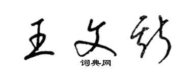 梁錦英王文斯草書個性簽名怎么寫