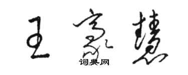 駱恆光王豪慧草書個性簽名怎么寫