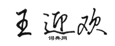 駱恆光王迎歡行書個性簽名怎么寫
