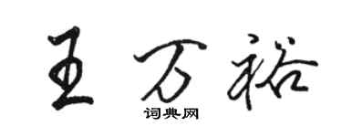 駱恆光王萬裕行書個性簽名怎么寫