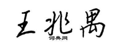 王正良王兆禺行書個性簽名怎么寫