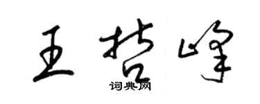 梁錦英王哲峰草書個性簽名怎么寫