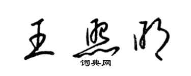 梁錦英王照明草書個性簽名怎么寫