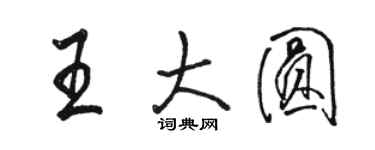 駱恆光王大圓行書個性簽名怎么寫