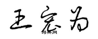 曾慶福王宏為草書個性簽名怎么寫