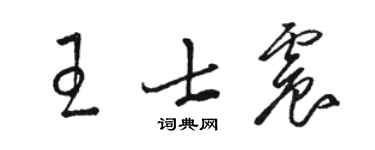 駱恆光王士震草書個性簽名怎么寫