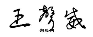 曾慶福王聲威草書個性簽名怎么寫