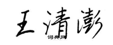 王正良王清澎行書個性簽名怎么寫
