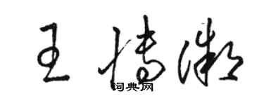 駱恆光王博微草書個性簽名怎么寫