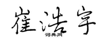 曾慶福崔浩宇行書個性簽名怎么寫