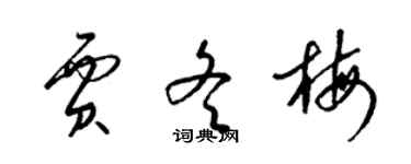 梁錦英賈冬梅草書個性簽名怎么寫