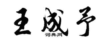 胡問遂王成予行書個性簽名怎么寫