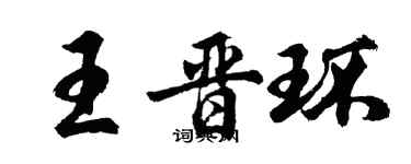 胡問遂王晉環行書個性簽名怎么寫