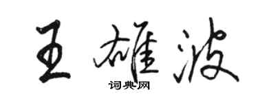駱恆光王雄波行書個性簽名怎么寫
