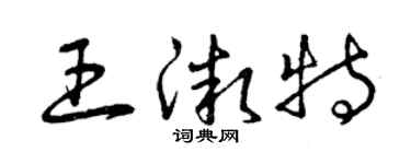 曾慶福王微特草書個性簽名怎么寫