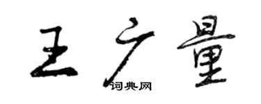 曾慶福王廣量行書個性簽名怎么寫