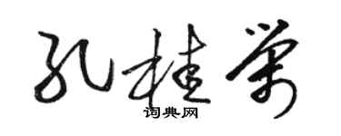 駱恆光孔桂榮草書個性簽名怎么寫