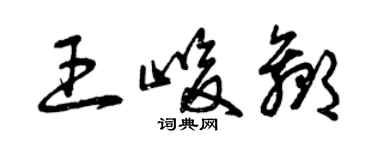 曾慶福王峻贏草書個性簽名怎么寫