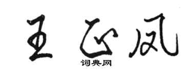 駱恆光王正鳳行書個性簽名怎么寫