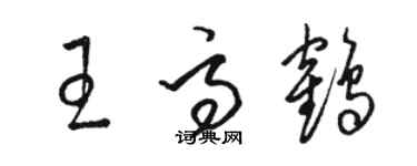 駱恆光王高鶴草書個性簽名怎么寫