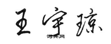 駱恆光王宇瓊行書個性簽名怎么寫