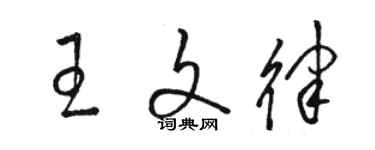 駱恆光王文律草書個性簽名怎么寫