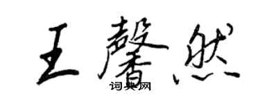 王正良王馨然行書個性簽名怎么寫