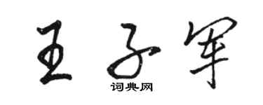 駱恆光王子軍行書個性簽名怎么寫