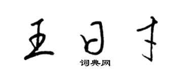 梁錦英王日才草書個性簽名怎么寫