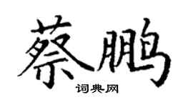 丁謙蔡鵬楷書個性簽名怎么寫