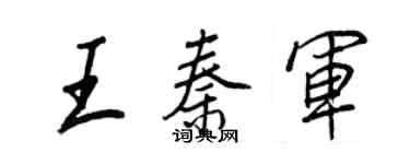 王正良王秦軍行書個性簽名怎么寫