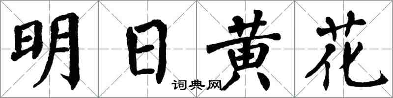 翁闓運明日黃花楷書怎么寫