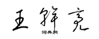 梁錦英王乾亮草書個性簽名怎么寫