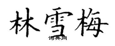 丁謙林雪梅楷書個性簽名怎么寫