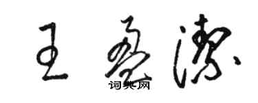 駱恆光王盈潔草書個性簽名怎么寫