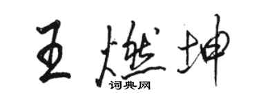 駱恆光王燃坤行書個性簽名怎么寫