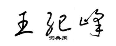 梁錦英王紀峰草書個性簽名怎么寫