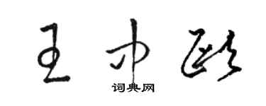 駱恆光王中歐草書個性簽名怎么寫