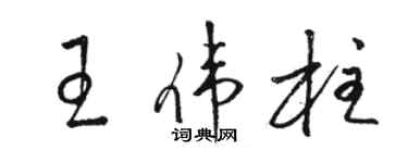 駱恆光王偉柱草書個性簽名怎么寫