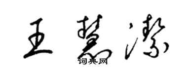 梁錦英王慧潔草書個性簽名怎么寫