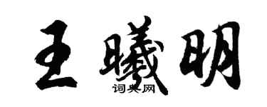 胡問遂王曦明行書個性簽名怎么寫