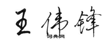 駱恆光王偉鋒行書個性簽名怎么寫