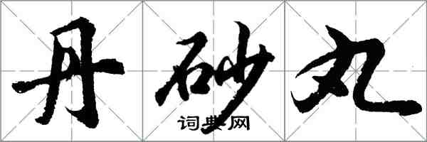 胡問遂丹砂丸行書怎么寫