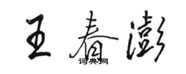 駱恆光王春澎行書個性簽名怎么寫