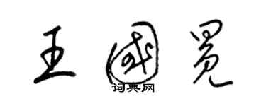 梁錦英王國冕草書個性簽名怎么寫