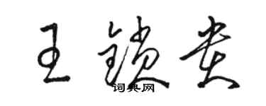 駱恆光王鎖貴草書個性簽名怎么寫